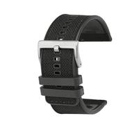 RTRCAGAKM 24 m passend for Casio PROTREK Khakiblau Armeegrün Nylon-Gummi-Armband PRW-6600 6800 PRG-600/650 Uhrenarmband mit Schnellverschluss(Black steel buckle)