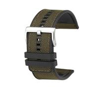 RTRCAGAKM 24 m passend for Casio PROTREK Khakiblau Armeegrün Nylon-Gummi-Armband PRW-6600 6800 PRG-600/650 Uhrenarmband mit Schnellverschluss(Army Green steel)