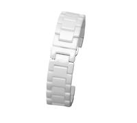 RTRCAGAKM Gekerbtes Keramik-Uhrenarmband passend for Gucci, passend for Dior, passend for die for Pasha-Serie, schwarzes und weißes Keramik-Armband for Damen, Zubehör(White,18-10mm)