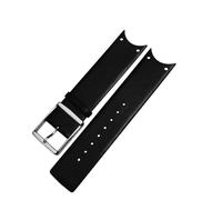 RTRCAGAKM Lederarmband passend for CK KOV231 KOV232 Serie, gebogene Kante, ultradünnes Uhrenarmband for Männer und Frauen, 22 mm(Black-silver)