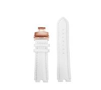 RTRCAGAKM Passend for VERSACE, passend for PALAZO-Armband, passend for Medusa-Uhrenarmband aus gekerbtem Leder, 18 mm, Damen-Uhrenarmband VECQ00418/00118, Damenarmband(A-white-rose gold)