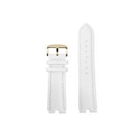 RTRCAGAKM Passend für VERSACE, PALAZO, Medusa - Armband aus gekerbtem Leder, 18 mm, Damen-Uhrenarmband VECQ00418/00118, Damenarmband (Weiß-gold)