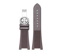 RTRCAGAKM Silikon-Uhrenarmband passend for Patek Fit for Philippe 5711 5712G Armband Spezialschnittstelle Armband Zubehör 25 mm * 13 mm Herren(Brown-silver-01)