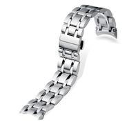 RTRCAGAKM Uhrenarmband Aus Massivem Edelstahl Mit Gebogenem Ende, Passend For TISSOT Couturier T035617 T035439 T035627 T035407, Armband Aus Metall(Silver,24mm)