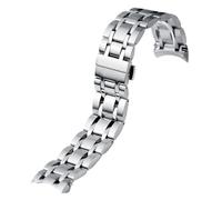 RTRCAGAKM Uhrenarmband Aus Massivem Edelstahl Mit Gebogenem Ende, Passend For TISSOT Couturier T035617 T035439 T035627 T035407, Armband Aus Metall(Silver,24mm)