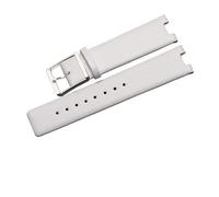 RTRCAGAKM Uhrenarmband Leder passend for Calvin Klein Fit for Klein Concave Interface Strap 20mm Damen(White-silver)