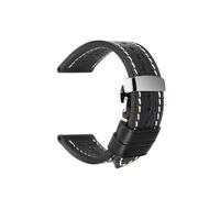 RTRCAGAKM Uhrenarmband, Lederarmband mit Schmetterlingsschnalle, passend for MONTBLANC, passend for Tudor-Uhrenarmbänder(Black ButterflyClasp,23mm)