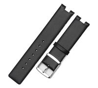 RTRCAGAKM Uhrenarmband passend for CK K1S21102 K1S21120, Leder, langlebig, weich, passend for Calvin, passend for Klein, spezielles konkaves Schnittstellenband, 20 mm, Damen(Black-silver-01)
