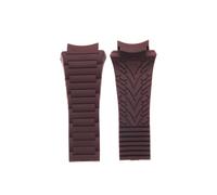 RTRCAGAKM Weiches Gummiarmband für Herren, passend für Porsche Design P6620-Serie, Armband aus Silikon für Damen, wasserdichtes Sportarmband, Uhrenzubehör (Braun, kein Verschluss)