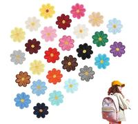 RTRTGS 28 Stück Patches zum Aufbügeln, Flicken zum Aufbügeln, Patches Klett, Aufnäher zum Aufbügeln, Bestickte Aufnäher, Bügelbilder für Hut, Jeans, Jacken Rucksäcke, DIY-Zubehör, Gänseblümchen Blume