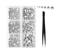 RTRTGS 650pcs Flatback Strasssteine, hotfix strasssteine,nail charms,glitzersteine nägel,Flatback Gems, Round Crystal Strasssteine zum Basteln, Gemischt mit Picking Pinzette