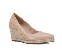 Ruanyu Espadrilles für Damen, Plateau-Sandalen, Keilabsatz, einfarbig, geschlossen, spitzer Zehenbereich, bequeme Keilpumps, aprikose, 36 EU