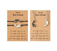 Ruarby 1/2-teiliges Paar Halsketten Armband Beziehung Passender Taichi Fisch Für Frauen Teenager Freunde Familie Schmuck Halsketten Set Für Frauen Männer Mädchen Kinder Teenager