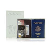 Ruarby Elegante Reisepasshülle aus PU-Leder, sichere Reisekarten-Organizer, Brieftasche für Männer und Frauen, Geschenk, einfache Flugpass-Brieftasche, weiß, Mass Beauty