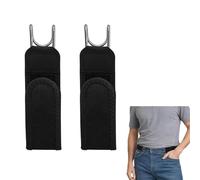 Ruayia 2 Stück Gürtel Ohne Schnalle,Schnallenloser Gürtels,Unisex Elastischer Gürtel mit Klettverschluss,verstellbarer Seitengürtel,Buckle Less Belt mit Metallhaken für Jeans Arbeits Hosen Outdoor