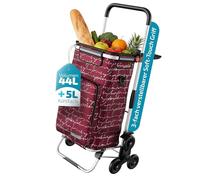 Rubberneck Einkauftrolley, klappbar, 44 l, Treppensteiger, Kühlfach, Rot