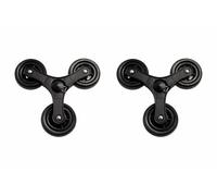 Rubberneck Ersatzräder für Einkaufstrolley, Robustes 3x3 Rad-System, Schwarz, 2er-Set