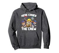 Rubble & Crew Here Comes The Crew Pullover Hoodie, Unisex für Erwachsene, Anthrazit Meliert, XL