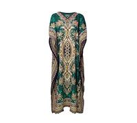 RubinaKapoor RK Essentials | Tribal Ethnic Print Lange Kaftan | Übergröße (Grun)