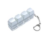 Rubu22a 3D Clicky Keyboard Tastatur-Schlüsselbund, Lauter Keyboard Fidget-Schlüsselanhänger im Klassenzimmer und Büro, Winziges Fidget Keyboard zum Stressabbau (blau)