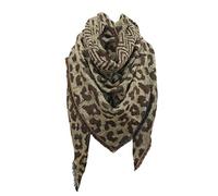 Rubu22a Damen Schal print Warmer Schal Winter Leopard Cape Wrap Lange Schals Frauen Schal Schal Stola Schal Halstuch Damen Dreieckstuch (Brown, One Size)