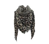 Rubu22a Damen Schal print Warmer Schal Winter Leopard Cape Wrap Lange Schals Frauen Schal Schal Stola Schal Halstuch Damen Dreieckstuch (Coffee, One Size)