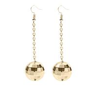 Rubu22a Splitter-Gold-Disco-Kugel-Ohrringe für Frauen Vintage-Ohrringe Damen-Kostüm-Accessoires Link Ohrringe (Gold, One Size)