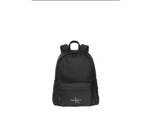 Rucksack CALVIN KLEIN "BOLD ROUND BACKPACK", Gr. B/H/T: 30,5cm x 43cm x 13cm, schwarz, Nylon, unifarben, Basic, Rucksäcke Rucksack, Unisex Freizeitrucksack, Cityrucksack mit CK-Logo (94753819-0) schwa