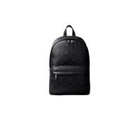 Rucksack CALVIN KLEIN "EMBLEM AOP DEBOSS ROUND BACKPACK", Gr. B/H/T: 28cm x 43cm x 16cm, schwarz, Lederimitat, Rucksäcke Rucksack, Unisex Cityrucksack, Freizeitrucksack mit fortlaufenden CK-Logos (235