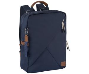 Rucksack CAMEL ACTIVE "Aurum", Gr. B/H/T: 27cm x 35cm x 9,5cm, blau, Polyester, beschichtet, clean, unifarben mit Farbeinsätzen, Rucksäcke Rucksack, aus recyceltem Polyester in Nylonstruktur, leicht &