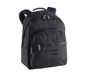 Rucksack CAMEL ACTIVE "Journey", Gr. B/H/T: 31cm x 42cm x 20cm, schwarz, Nylon, aufgeraut, bestickt, clean, unifarben, Rucksäcke Rucksack, Unisex Freizeitrucksack mit Logostickerei (842270-0) schwarz