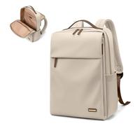 Rucksack Damen Laptop Reise Schulrucksack 15.6 Zoll mit Laptopfach, Wasserdicht Multifunktionaler Lässiger Tagesrucksack, Schultaschen Arbeitstasche Lehrertasche für Uni Büro (Aprikose)