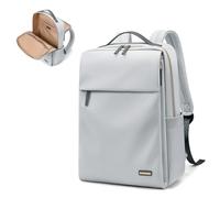 Rucksack Damen Laptop Reise Schulrucksack 15.6 Zoll mit Laptopfach, Wasserdicht Multifunktionaler Lässiger Tagesrucksack, Schultaschen Arbeitstasche Lehrertasche für Uni Büro (Blasses Grau)
