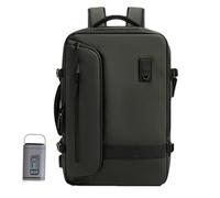 Rucksack - erweiterbarer , Vakuum-Packung, wasserdichte Reise-Kompressionstasche, Handgepäck, Campingausrüstung mit Flugzeugszenario, Armeegrün, 46x30x16cm/18.1x11.8x6.3in