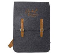 Rucksack Filz "Du bist bei mir" - dunkelgrau