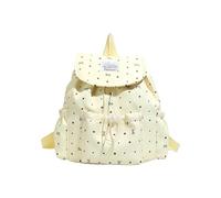 Rucksack für Damen, gepunktet, leicht, mit Kordelzug und mehreren Taschen, stilvolle Reise- und Schultasche, gelb, 420.00x270.00x130.00mm, Casual