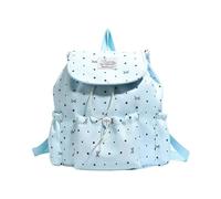 Rucksack für Damen, gepunktet, leicht, mit Kordelzug und mehreren Taschen, stilvolle Reise- und Schultasche, blau, 420.00x270.00x130.00mm, Casual