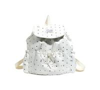 Rucksack für Damen, gepunktet, leicht, mit Kordelzug und mehreren Taschen, stilvolle Reise- und Schultasche, weiß, 420.00x270.00x130.00mm, Casual