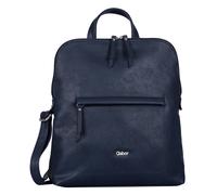 Rucksack GABOR "Mina", Damen, Gr. B/H/T: 27,5cm x 32cm x 9cm, blau, Polyurethane, clean, unifarben, Rucksäcke Rucksack, aus weichem leichten Lederimitat, lässig im praktischen Format (64896068-0) blau