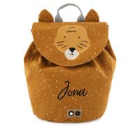 Tierdesign Wasserabweisender Rucksack aus Baumwolle - Mini Mr. Tiger in Orange