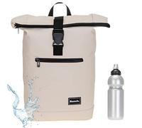 Rucksack Kurierrucksack Bench Hydro Plane 64175 1600 Beige Pastell + f | Roll-Top Laptoprucksack Fahrradrucksack A4 Herren Damen + Trinkflasche