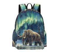 Rucksack Mammut Motiv für Jungen Mittelstufe Rucksack Schule Nordlicht für Mädchen 8 Jahre, Schultaschen Freizeit Schulweg Tägliche Nutzung Schulweg Ausflug