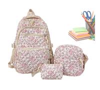 Rucksack mit Blumenmuster, 16,3 cm, für Damen, mit Schultertasche und | Niedlicher Schulrucksack für Camping, Reisen, Schule, Pendeln, Uni, Büro, Outdoor