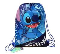 Rucksack mit Kordelzug, für Kinder, 40 x 35 cm, Turnbeutel, Schwimmen, mit Kordelzug, Gepäcktasche, Rucksack, Reisen, Strand, Pool, Camping, Schule (Stitch Blau)