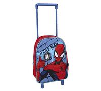 Rucksack mit Rollen für Kinder Spiderman - Farbe Rot und Blau - 22x10x29 cm - Trolley mit Rollen für Kinder aus Polyester - Mit Reißverschluss - Original Produkt in Spanien Designed