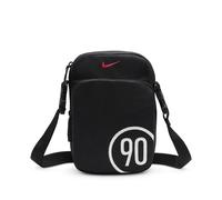 Rucksack NIKE "NK HERITAGE CROSSBODY T90 FA25", schwarz, schwarz, gym rot, Rucksäcke, Herren, Obermaterial: 100% Polyester, Rucksack, aus Polyester, mit zwei Reißverschlussfächern, asymmetrisches Desi