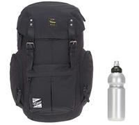 Rucksack Nitro Daypacker Alltagsrucksack Laptop Fach Schulrucksack Vintage + Flasche (True Black)