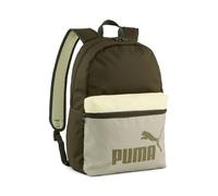 Rucksack PUMA "PHASE COLOR BLOCK BACKPACK", grün (schwarz olive, lux army, colorblock), Rucksäcke, Damen, Netz, Polyester, colorblocking, Rucksack, für sportliche Aktivitäten und Alltag, geräumiges Ha