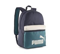 Rucksack PUMA "PHASE COLOR BLOCK BACKPACK", new navy, emerald ice, Rucksäcke, Damen, Netz, Polyester, colorblocking, Rucksack, für sportliche Aktivitäten und Alltag, mit geräumigem Hauptfach (82120156