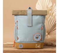 LÄSSIG Kindergartenrucksack Kinderrucksack Rolltop mit Brustgurt wasserabweisend, 11 Liter/Mini Rolltop Backpack Nature Hellblau